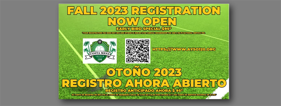 Fall Registration Open